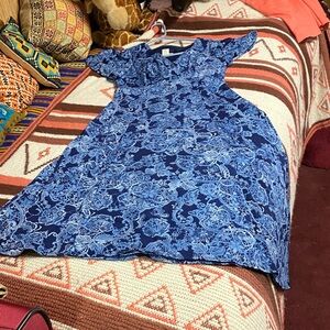 Navy Patterned Dress